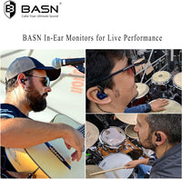Bsinger+Pro in Ear Monitor for Musicians with MMCX Replaceable Cables; Noise-Isolating and Universal-Fit (Green)