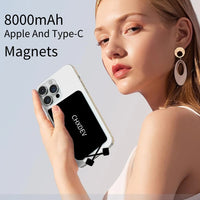 Ultra Ultra Slim Power Bank for Iphone 8000Mah Ultra Thin Charger , Portable Mini External Phone Battery Phone Power Backup