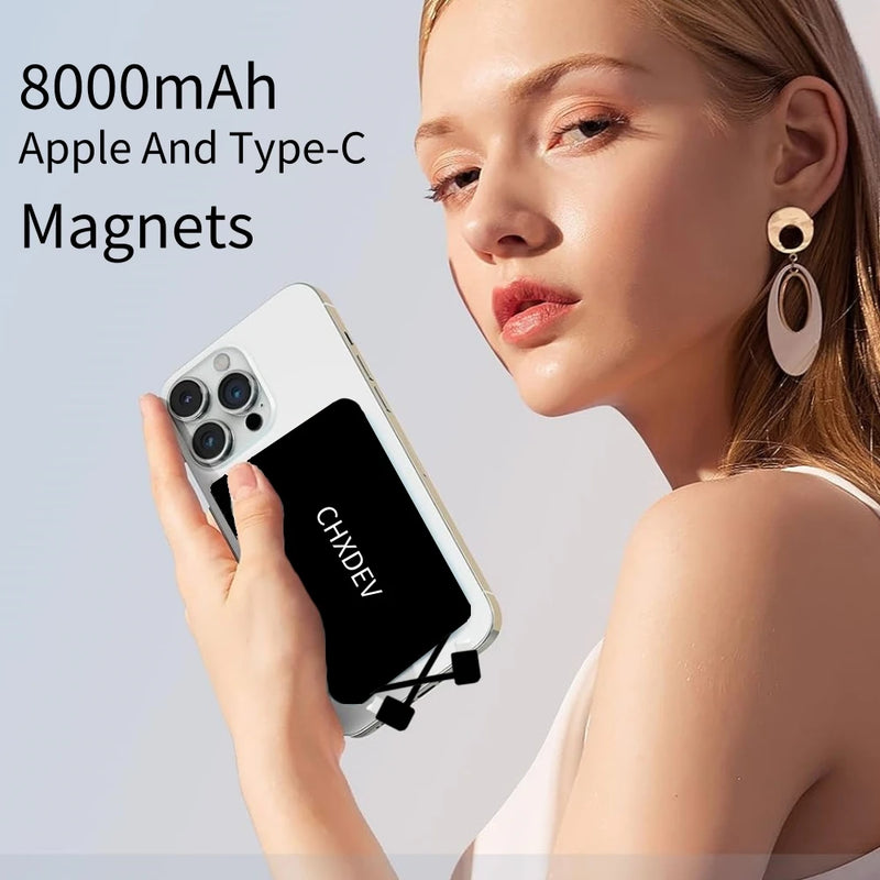 Ultra Ultra Slim Power Bank for Iphone 8000Mah Ultra Thin Charger , Portable Mini External Phone Battery Phone Power Backup