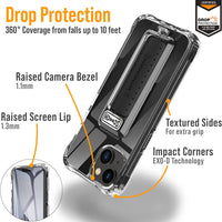 ® for Iphone 13 Case with Stand, Wingman 5-In-1 Kickstand Case, Military Grade Drop Protection, Kickstand, Bundled with Tempered Glass Screen Protector, Clear