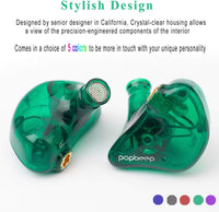 Bsinger+Pro in Ear Monitor for Musicians with MMCX Replaceable Cables; Noise-Isolating and Universal-Fit (Green)