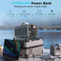 150Wh Portable Power Station, 42000Mah Laptop Power Bank with 150W AC Outlet, Dual Way 65W PD/USB-C Port, Laptop Charger Battery