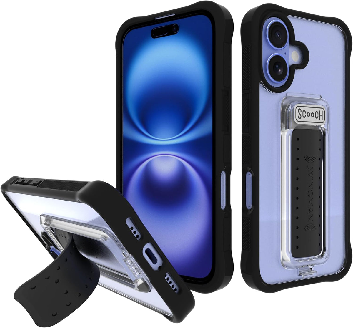 ® for Iphone 13 Case with Stand, Wingman 5-In-1 Kickstand Case, Military Grade Drop Protection, Kickstand, Bundled with Tempered Glass Screen Protector, Clear