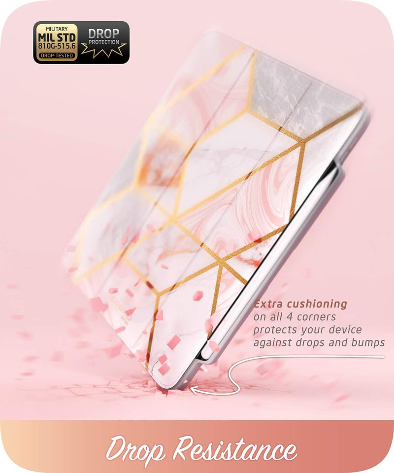 Cosmo Case for New Ipad Pro 11 Inch (2022/2021/2020 Release), Full-Body Trifold Stand Protective Case Smart Cover with Auto Sleep/Wake & Pencil Holder (Marble)