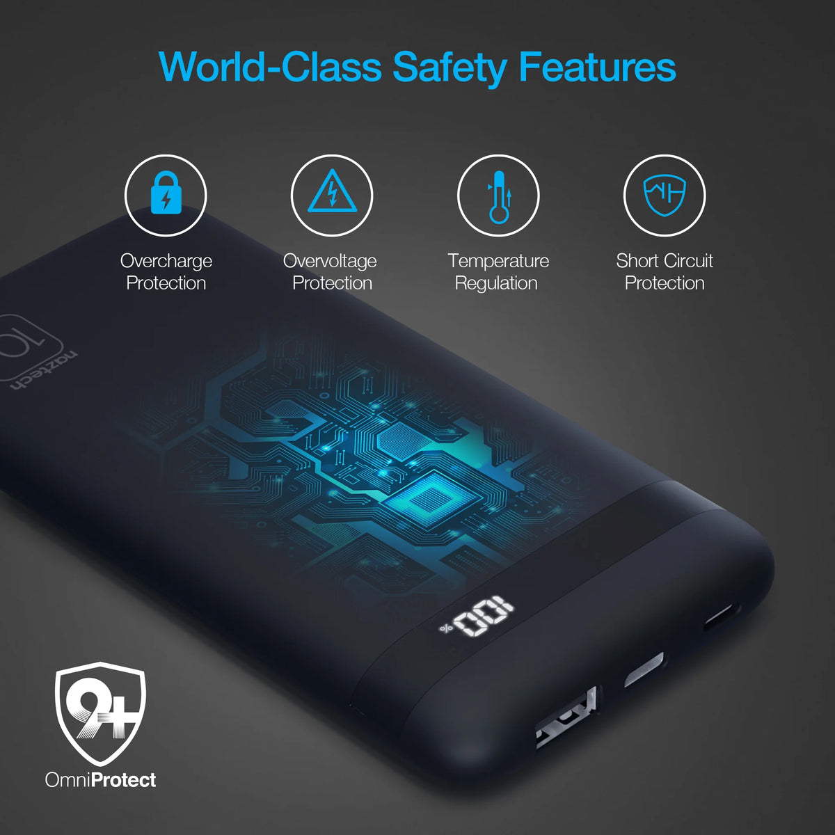 Naztech Powerbolt PD Wireless Power Bank with MFI Input