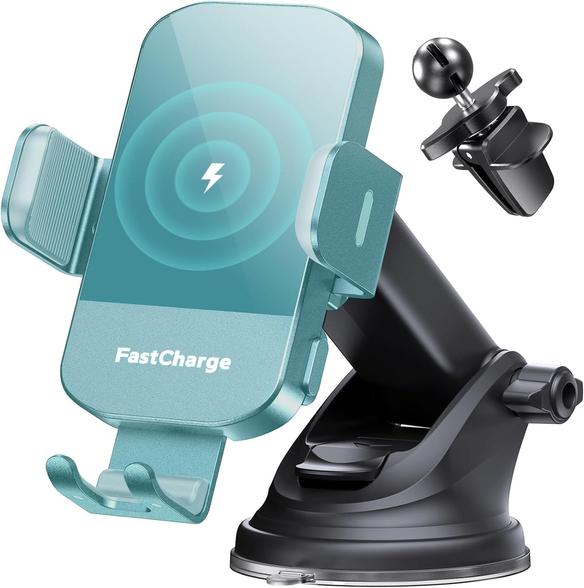Wireless Car Charger, 15W Fast Charging Auto Clamping Car Charger Phone Mount Phone Holder Fit for Iphone 15 14 13 12 11 Pro Max Xs, Samsung Galaxy S25 Ultra S24 S23 S22, S21, S20, Green