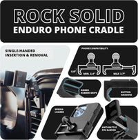 Link Vent Mount Universal Phone Holder - Compatible with 2021-2025 Ford F150 & Raptor, 2023-2025 Ford Super Duty | Aluminum | Zero Slip, Anti-Scratch | 2" Arm | Black