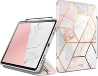Cosmo Case for New Ipad Pro 11 Inch (2022/2021/2020 Release), Full-Body Trifold Stand Protective Case Smart Cover with Auto Sleep/Wake & Pencil Holder (Marble)