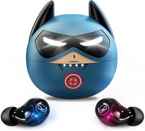 Wireless Earbuds, True Wireless Stereo Headphones Dual Mic Sweat-Proof Bluetooth 5.1 Headset with Blue Captain Design Charging Case, In-Ear Noise Reduction Sports Earphone for Youth Guys.