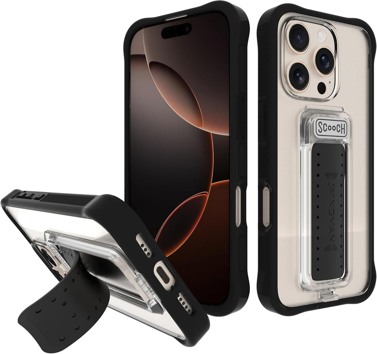® for Iphone 13 Case with Stand, Wingman 5-In-1 Kickstand Case, Military Grade Drop Protection, Kickstand, Bundled with Tempered Glass Screen Protector, Clear