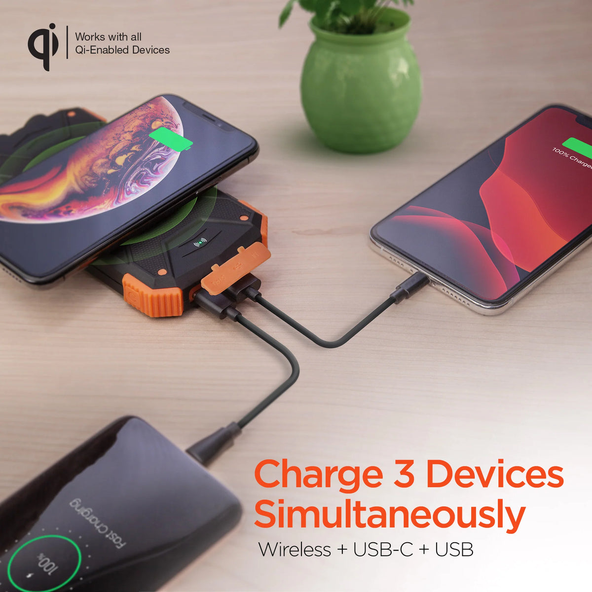 Hypergear Solar 10000Mah Wireless Power Bank Black (14659-HYP)
