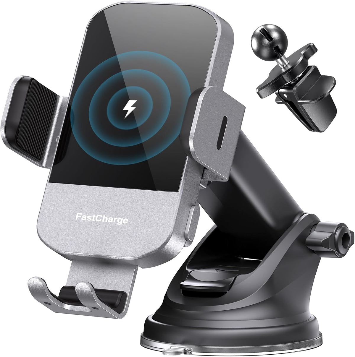 Wireless Car Charger, 15W Fast Charging Auto Clamping Car Charger Phone Mount Phone Holder Fit for Iphone 15 14 13 12 11 Pro Max Xs, Samsung Galaxy S25 Ultra S24 S23 S22, S21, S20, Green