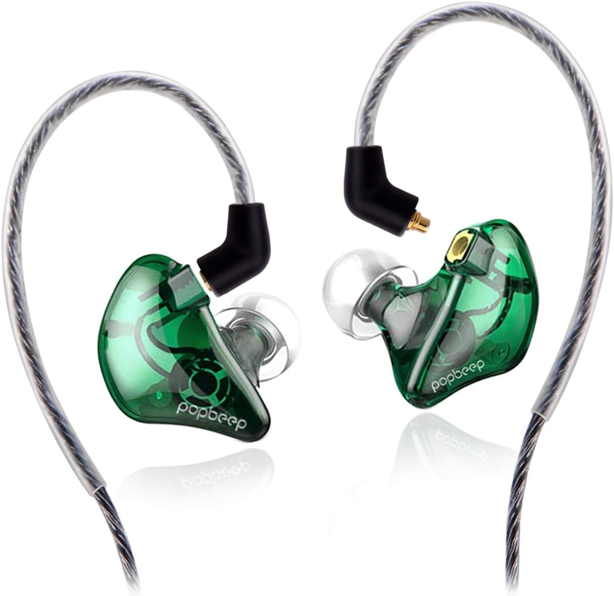 Bsinger+Pro in Ear Monitor for Musicians with MMCX Replaceable Cables; Noise-Isolating and Universal-Fit (Green)