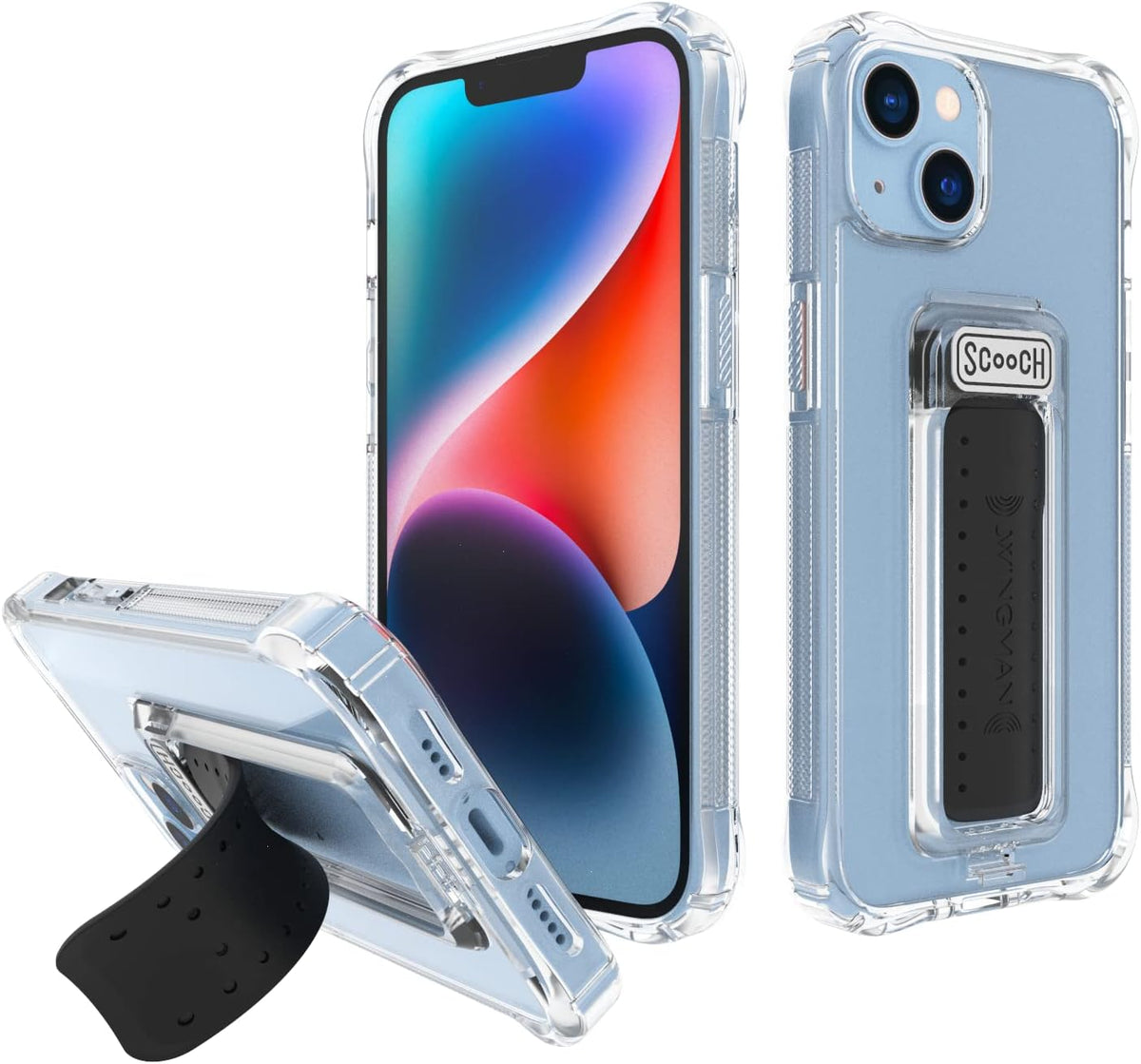 ® for Iphone 13 Case with Stand, Wingman 5-In-1 Kickstand Case, Military Grade Drop Protection, Kickstand, Bundled with Tempered Glass Screen Protector, Clear