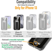 ® for Iphone 13 Case with Stand, Wingman 5-In-1 Kickstand Case, Military Grade Drop Protection, Kickstand, Bundled with Tempered Glass Screen Protector, Clear