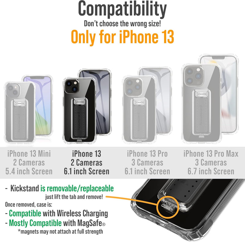 ® for Iphone 13 Case with Stand, Wingman 5-In-1 Kickstand Case, Military Grade Drop Protection, Kickstand, Bundled with Tempered Glass Screen Protector, Clear