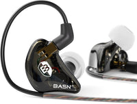 Bsinger PRO In-Ear Monitors Hybrid Dynamic Dual Drivers Two Detachable MMCX Cables Musicians In-Ear Earbuds Headphones (Blue)