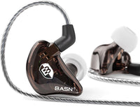 Bsinger PRO In-Ear Monitors Hybrid Dynamic Dual Drivers Two Detachable MMCX Cables Musicians In-Ear Earbuds Headphones (Blue)