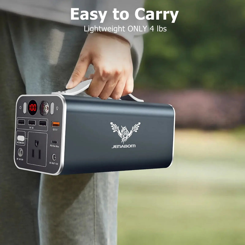 150Wh Portable Power Station, 42000Mah Laptop Power Bank with 150W AC Outlet, Dual Way 65W PD/USB-C Port, Laptop Charger Battery