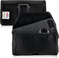Belt Clip Case Compatible with Apple Iphone 8 & Iphone 7 Fits W/Ob Defender or Bulky Cases, Black Vertical Holster Nylon Pouch with Heavy Duty Rotating Belt Clip