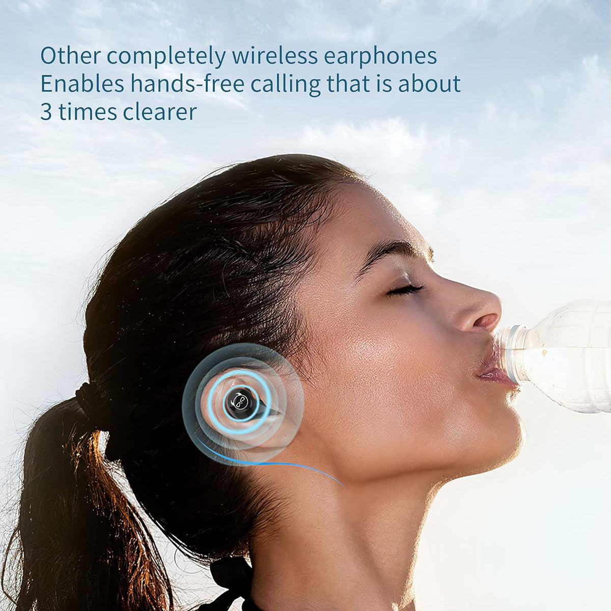 Wireless Earbuds, True Wireless Stereo Headphones Dual Mic Sweat-Proof Bluetooth 5.1 Headset with Blue Captain Design Charging Case, In-Ear Noise Reduction Sports Earphone for Youth Guys.