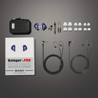 Bsinger PRO In-Ear Monitors Hybrid Dynamic Dual Drivers Two Detachable MMCX Cables Musicians In-Ear Earbuds Headphones (Blue)