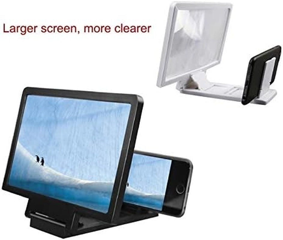 Phone Screen Magnifier 12" Foldable Smart Phone Screen Amplifier Enlarger Phone Holder Stand with 3D Screen Magnifying Amplifying Glass for All Smart Phone Model Eye Care Durable