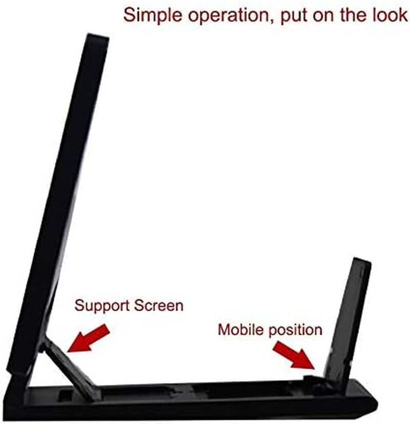 Phone Screen Magnifier 12" Foldable Smart Phone Screen Amplifier Enlarger Phone Holder Stand with 3D Screen Magnifying Amplifying Glass for All Smart Phone Model Eye Care Durable