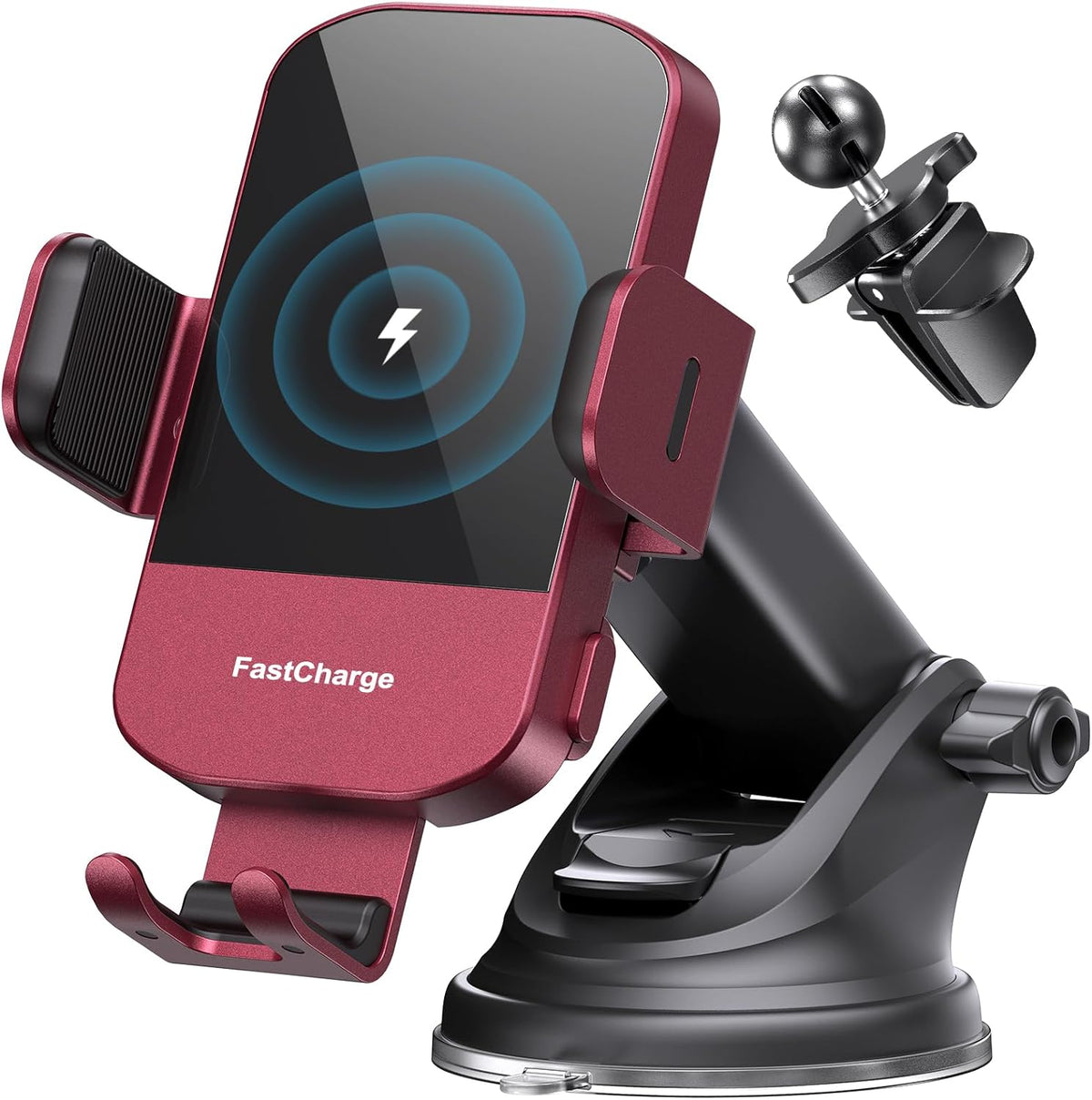 Wireless Car Charger, 15W Fast Charging Auto Clamping Car Charger Phone Mount Phone Holder Fit for Iphone 15 14 13 12 11 Pro Max Xs, Samsung Galaxy S25 Ultra S24 S23 S22, S21, S20, Green