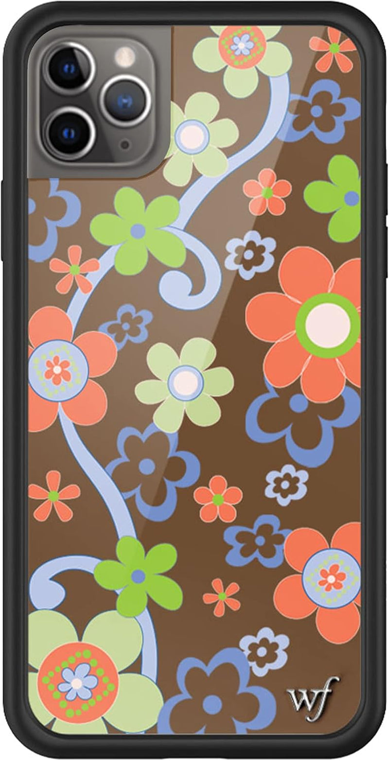 Cases - Cherry Blossom Case, Compatible with Apple Iphone 11 Pro Max | Blue, Vintage, Cherries, Red, Flowers - Protective Black Bumper, 4Ft Drop Test Certified, Women Owned Small Business