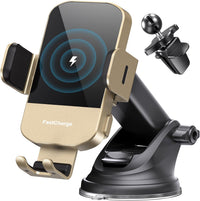 Wireless Car Charger, 15W Fast Charging Auto Clamping Car Charger Phone Mount Phone Holder Fit for Iphone 15 14 13 12 11 Pro Max Xs, Samsung Galaxy S25 Ultra S24 S23 S22, S21, S20, Green