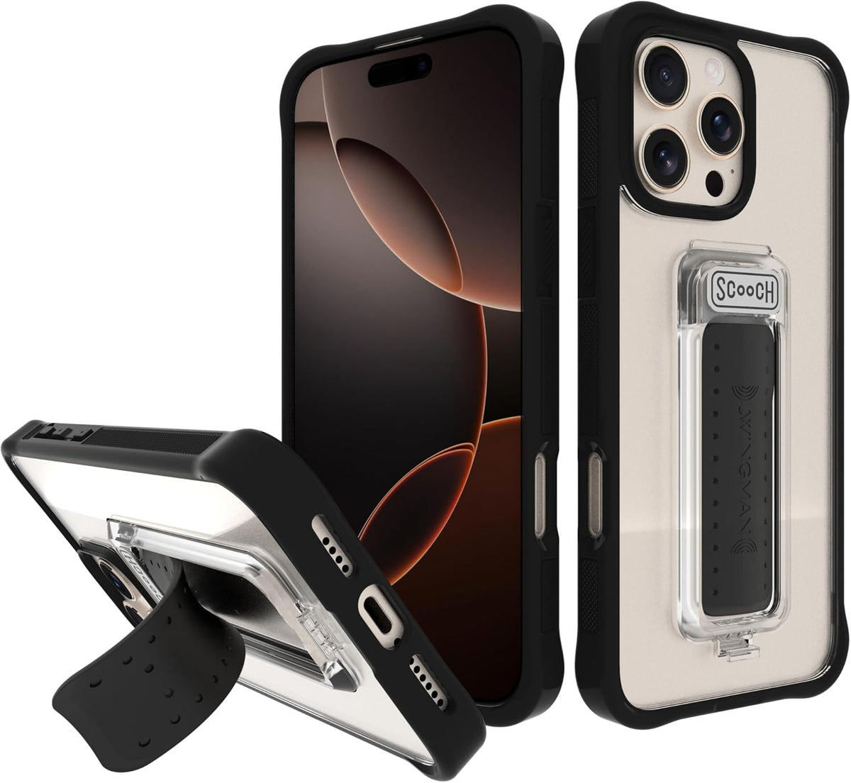® for Iphone 13 Case with Stand, Wingman 5-In-1 Kickstand Case, Military Grade Drop Protection, Kickstand, Bundled with Tempered Glass Screen Protector, Clear