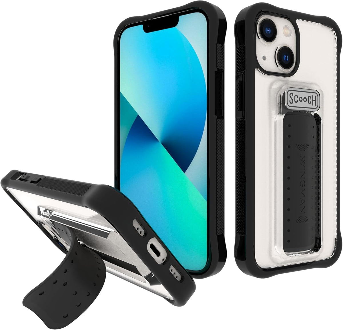 ® for Iphone 13 Case with Stand, Wingman 5-In-1 Kickstand Case, Military Grade Drop Protection, Kickstand, Bundled with Tempered Glass Screen Protector, Clear