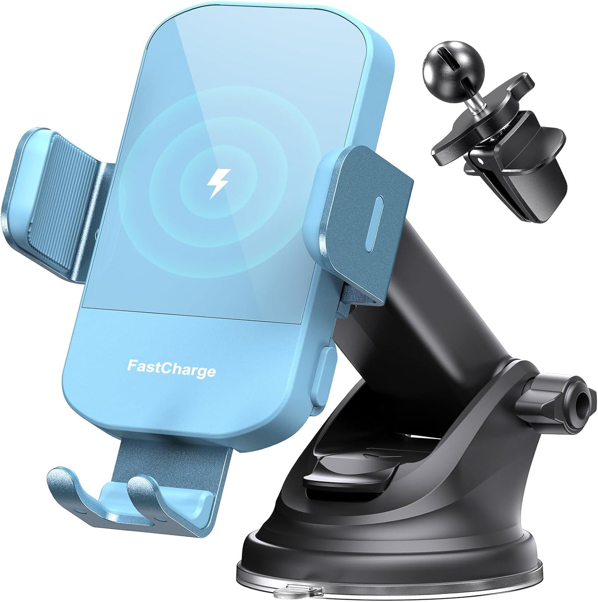 Wireless Car Charger, 15W Fast Charging Auto Clamping Car Charger Phone Mount Phone Holder Fit for Iphone 15 14 13 12 11 Pro Max Xs, Samsung Galaxy S25 Ultra S24 S23 S22, S21, S20, Green