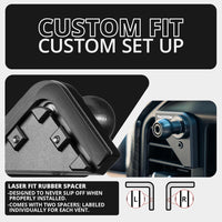 Link Vent Mount Universal Phone Holder - Compatible with 2021-2025 Ford F150 & Raptor, 2023-2025 Ford Super Duty | Aluminum | Zero Slip, Anti-Scratch | 2" Arm | Black