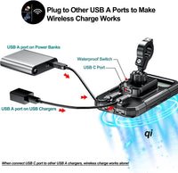 Waterproof IP67 Motorcycle Phone (4.7"-6.1") Mount Wireless/Usb C Charger Handlebar Cellphone Holder 360 Rotation Work by Wiring to 12/24V Vehicles or Plugging to USB a Sockets