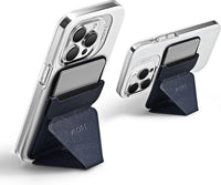 Magsafe Wallet for Iphone 15/14/13/12 Series, Strong Magnetic Phone Card Holder Fit 2 Cards & 3 Viewing Angles & Stain-Resistant Vegan Leather Phone Stand, Night Black